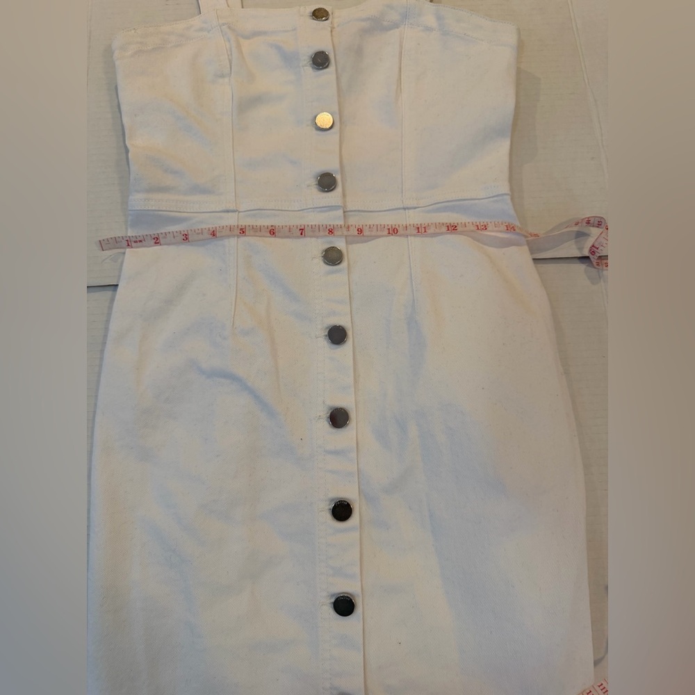 Volcom White Strapless Button-Front Midi Dress Wi… - image 3